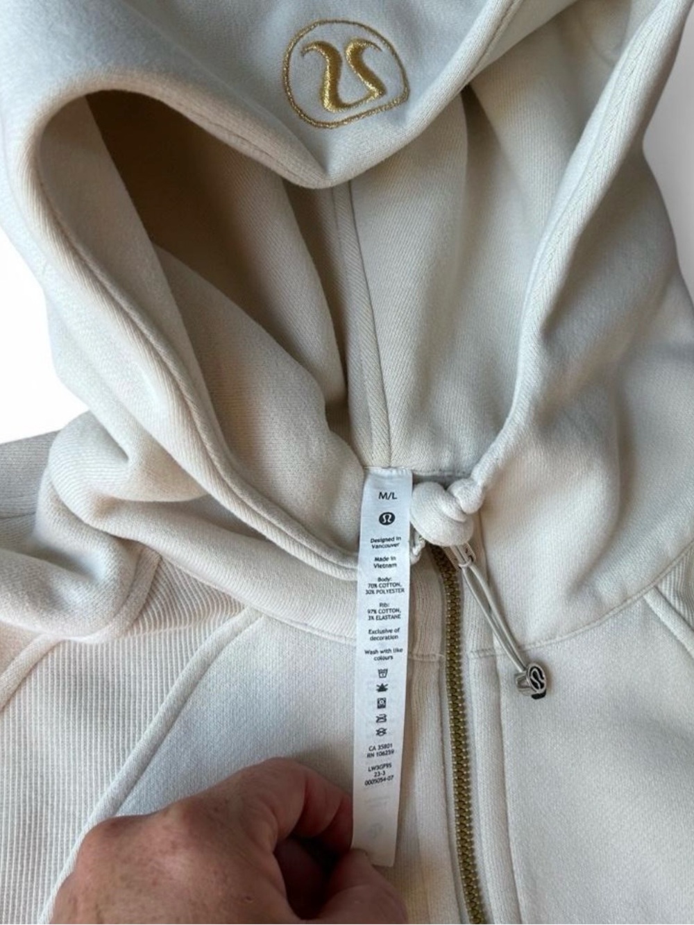 Lululemon Scuba Half Zip Hoodie Cream Tan Oversized Boxy Athleisure Woman M/L - Picture 6 of 9